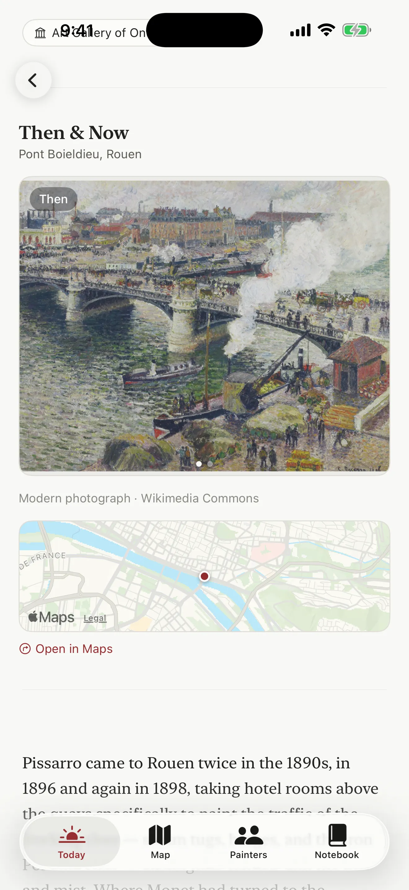 Historical painting view for a Plein Air location