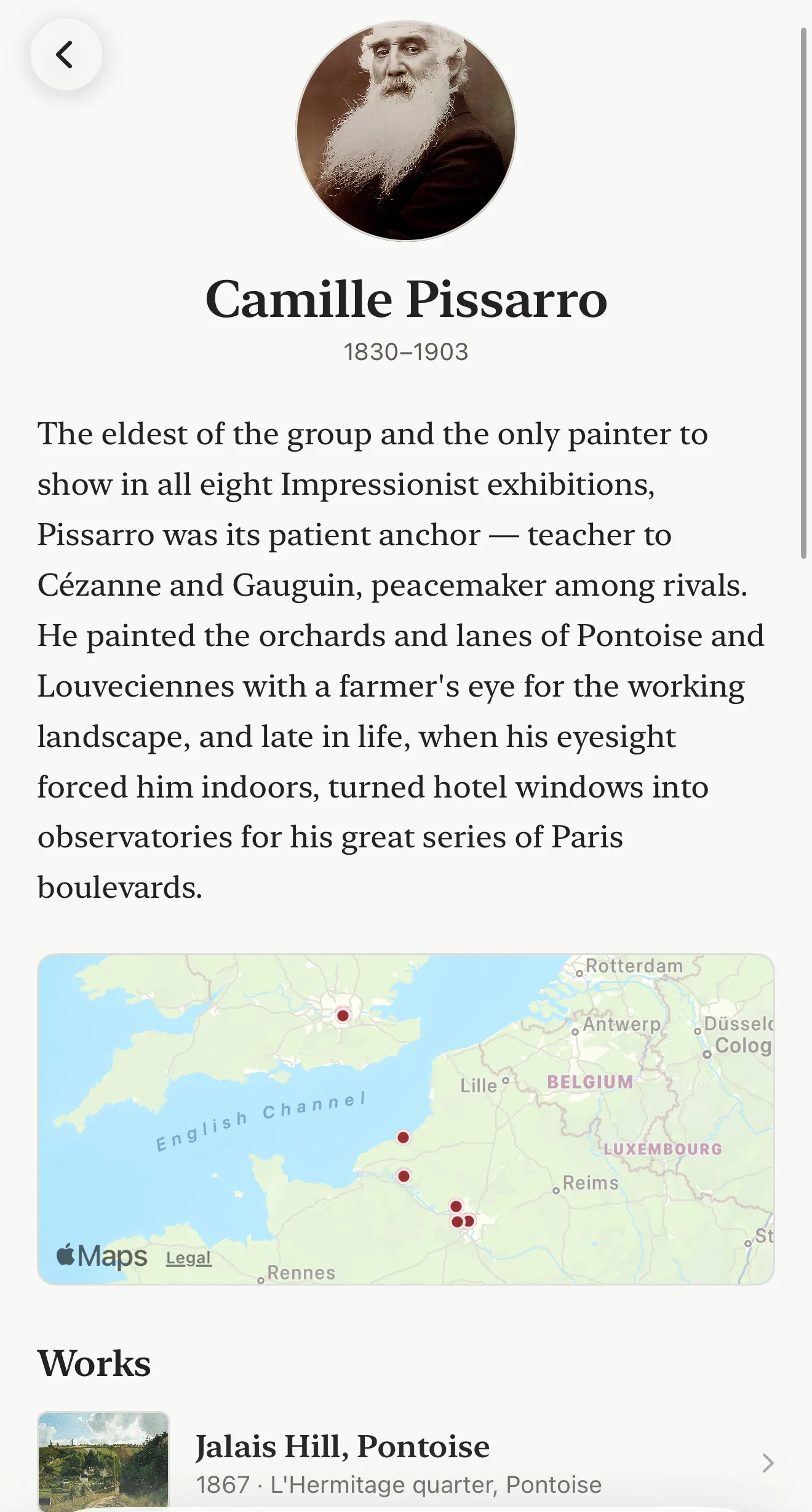 Pissarro painter profile in Plein Air
