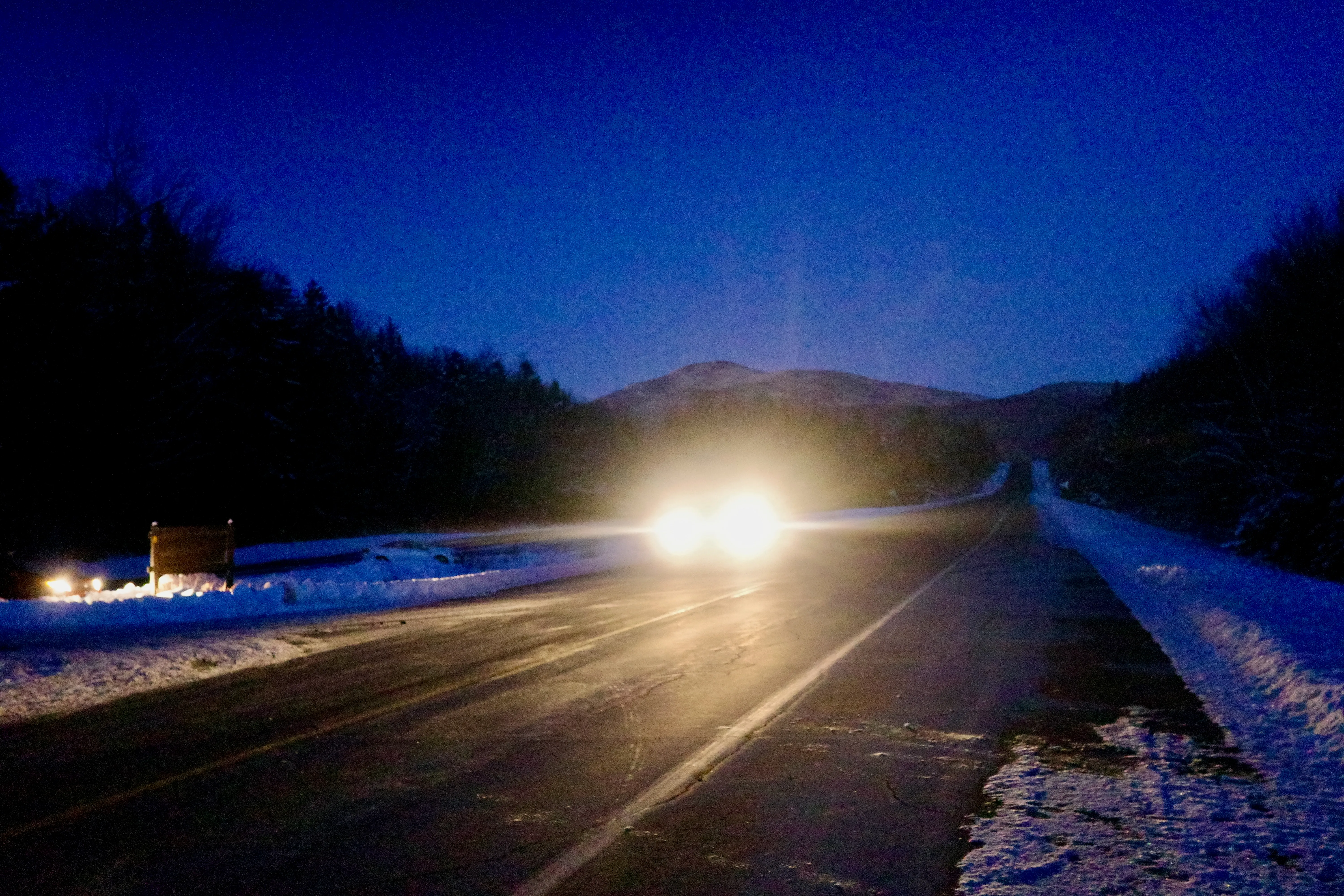 It had started to get dark by the time we got back to the road