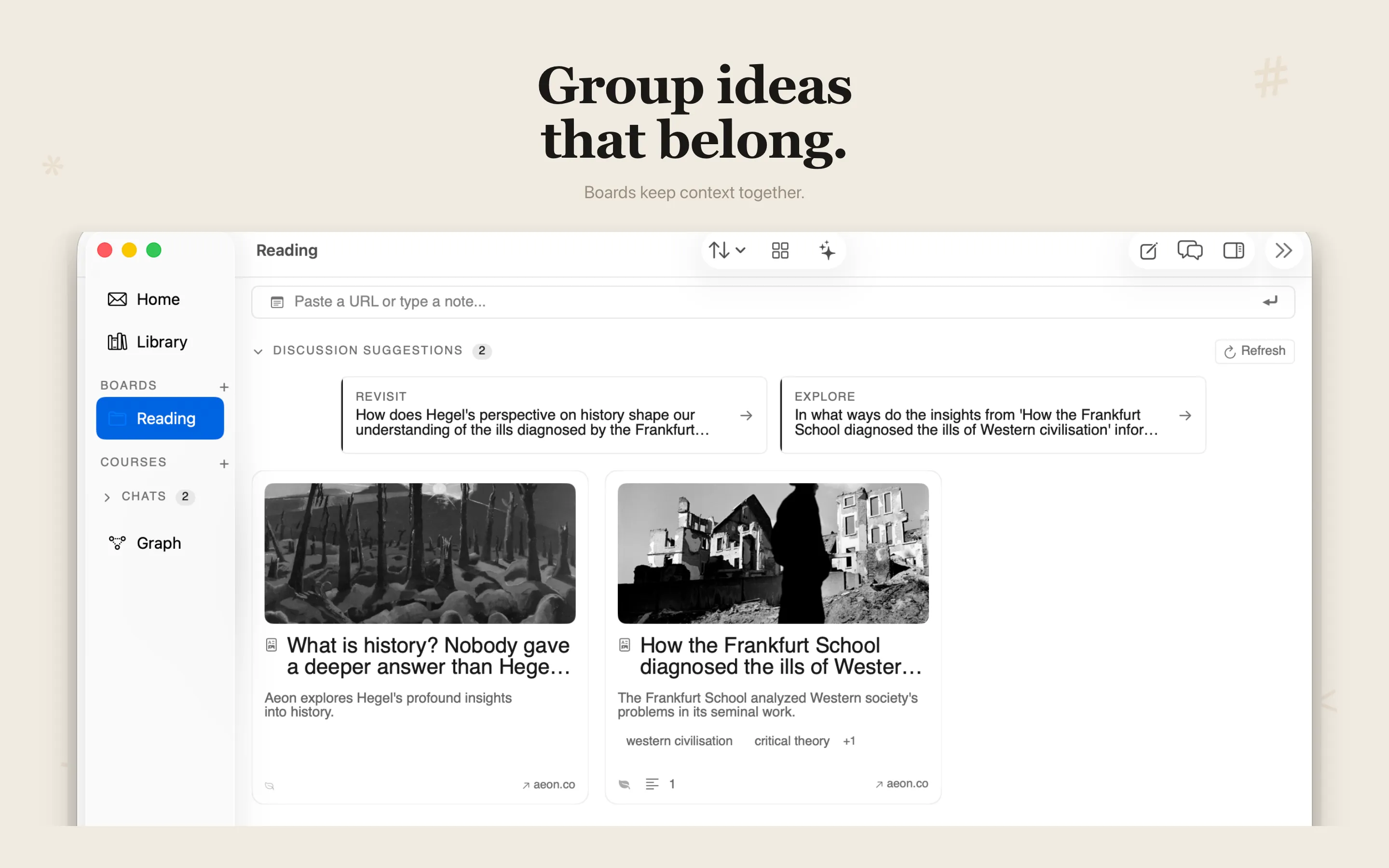 Grove — Group ideas that belong